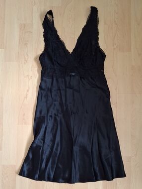 NWT NK Imode Black Morgan Maximum Bust Support Slip Chemise 100% Silk Size XS